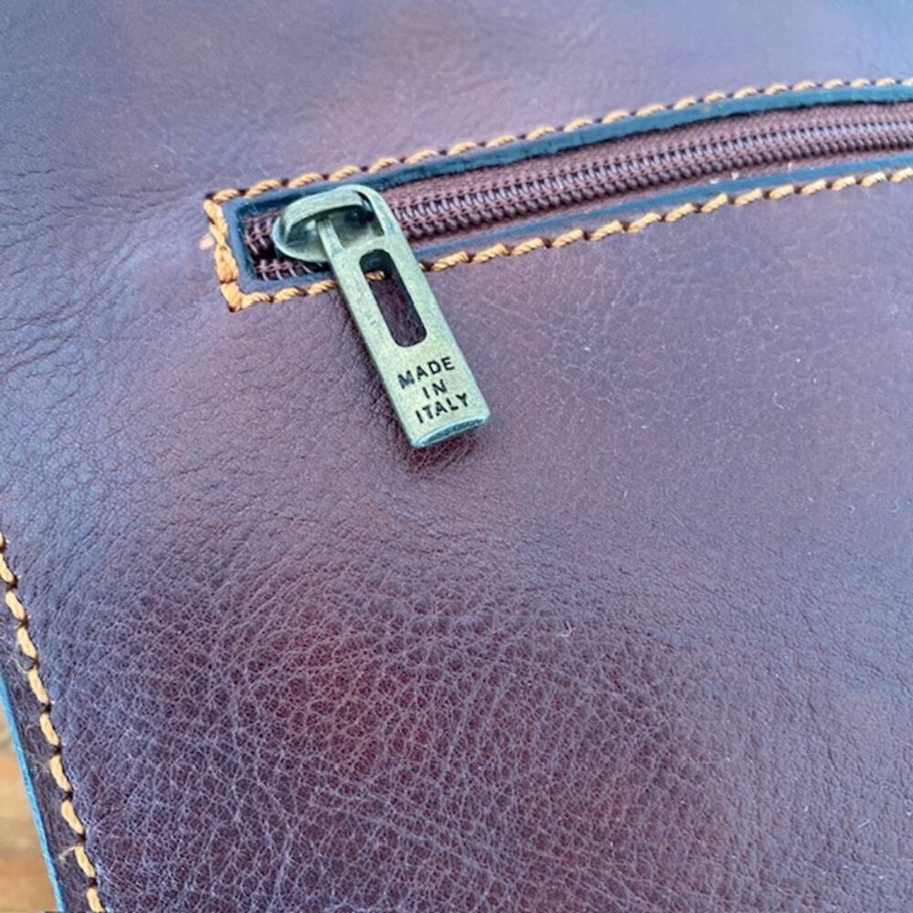 Mele 1880 Made in Italy Handmade Brown Leather Satchel - Picture 6 of 8